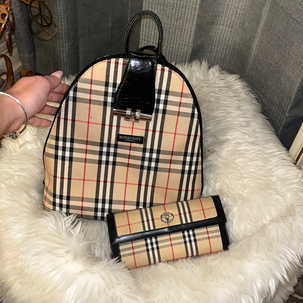 Burberry backpack & wallett